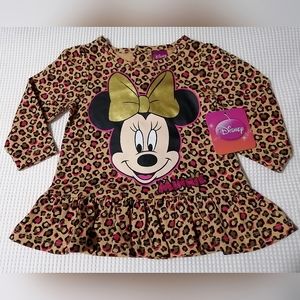 🔥SALE🔥 Disney Minnie Mouse Leopard Print Girl's Top Tee NWT Size 3-6M